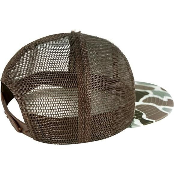 Flat Brim Trucker Hat Adjustable Snapback Mesh Back Cap for Men Women - Picture 4 of 6